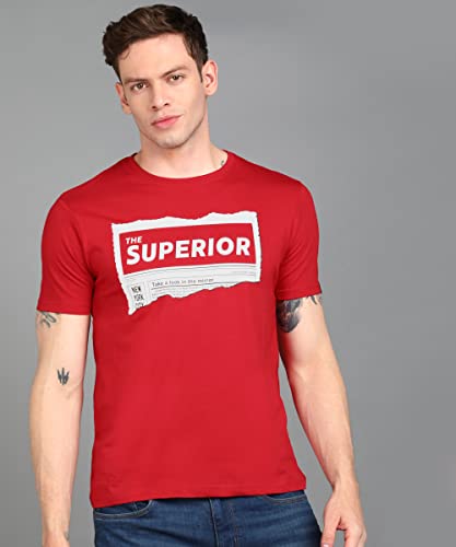 Image of Urbano Fashion Men's Graphic Printed Round Neck Half Sleeve Slim Fit Cotton T-Shirt