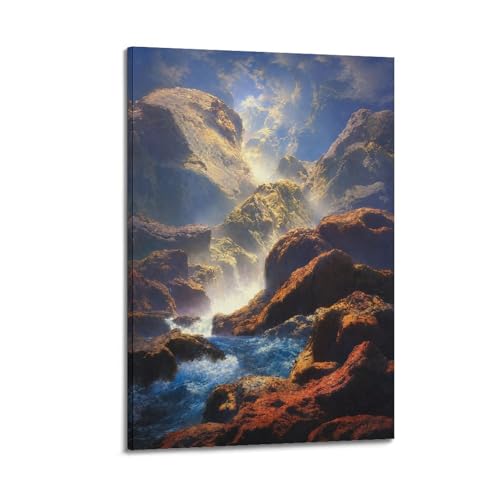 Impression sur toile Art nouveau déco salon chambre tableau Maxfield Parrish Moonlight 20x30