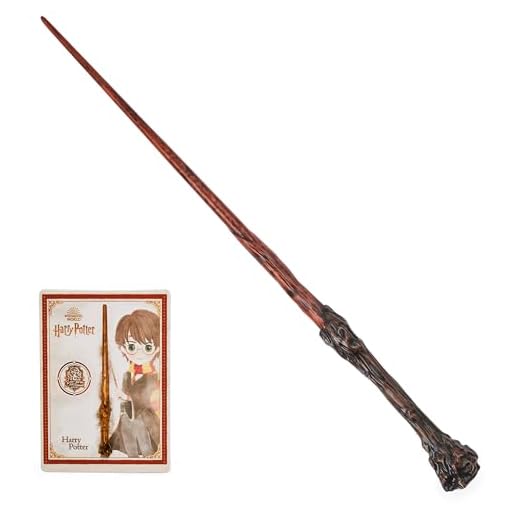 HARRY POTTER-WIZARDING WORLD - VARITA HARRY POTTER DELUXE - Auténtica Varita de Harry Potter Original de 30 cm con Tarjeta de Hechizo - 6062056 - Juguetes Niños 6 Años +