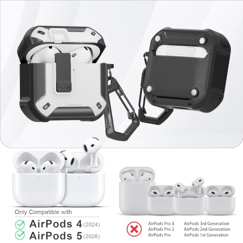 Image of for AirPods 5 /4 Case (2026 /2024) with Magnetic Secure Lock and Phone Stand