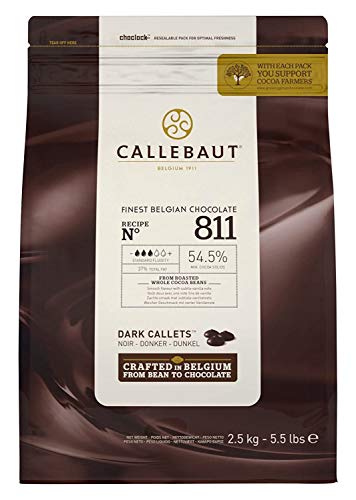 CALLEBAUT Receipe No. 811 - Kuvertüre Callets, Zartbitterschokolade, 54,5% Kakao, 1 x 2500 G