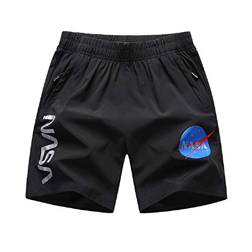 CORIRESHA Mens Fashion NASA Prints Sport Shorts Trunk with Pockets