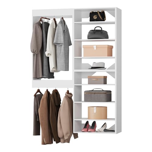 ROOMTEC Modular Closet System, 58" Wall-Mounted Closet Organizer with Hanging
