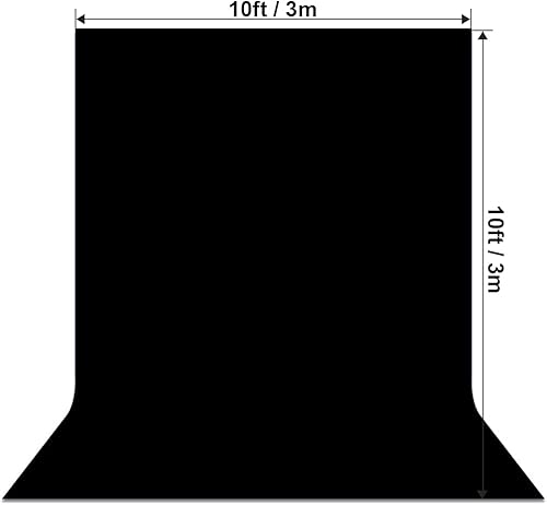 Miniatura 2 de Telón de fondo negro de 10 x 10 pies, cortina de fondo negro para fotos, tela de poliéster Chromakey para fotografía, fondo negro resistente a las