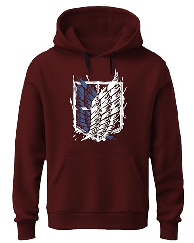 Image of Khakey Mens Cotton Hoodies | Cotton Sweatshirt with Hood | Attack on Titan Hoodies | Anime Hoodies for Men | P18
