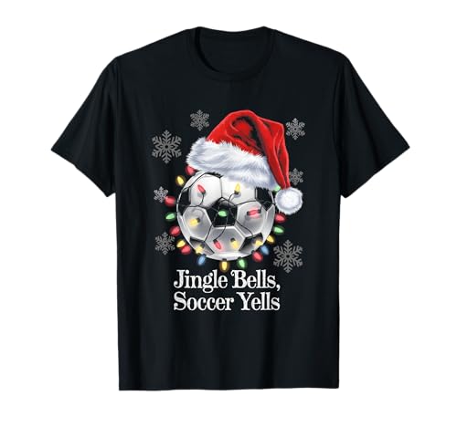 Cascabeles festivos de Navidad de fútbol de Santa Ball Camiseta