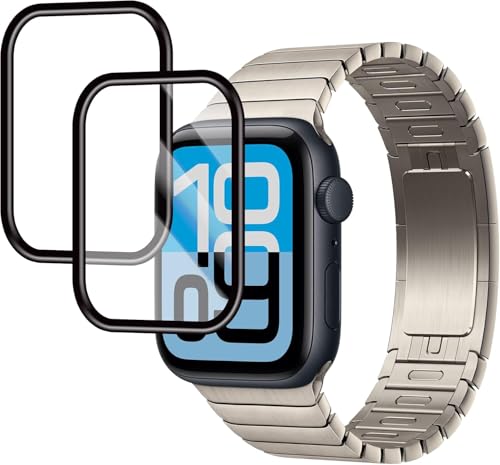 KPNS 日本素材製 Apple Watch series SE 3（2025）/ SE 2（2023）/SE（2022）44mm 用 高透過率 ガラスフィルム 強化ガラス カバー 簡単貼り付け アップルウォッチ 6 / 5 / 4 / 3 38 / 44mm 保護フィルム【2枚セット】の商品画像（Amazon）