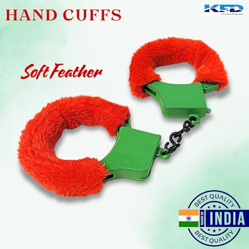 Image of Kaku Fancy Dresses Hand Cuffs for Kids /Phenovo Police Cop Sheriff Officer Handcuff Toy /Police Role Play Costume Accessories Metal Fur Handcuffs /Hathkadi Toy