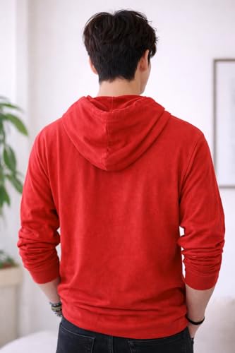 Image of Men's Cotton Blend Regular Fit Hooded Neck T-Shirt