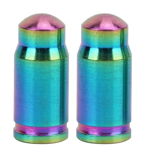 2 Pcs Tapón de válvula Titanio para Bicicleta miniatura 1