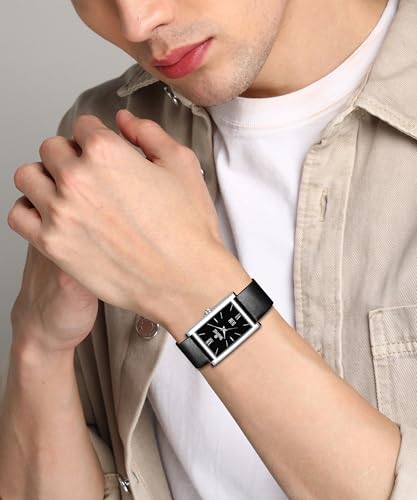 Image of CHARLIEKEEN Slim Analogue Watch, Black Dial, Leather Strap