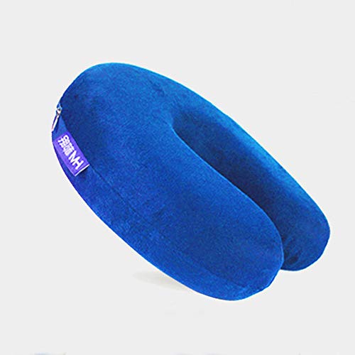 Wishdeal Oreiller de Voyage en Mousse à mémoire de Forme pour Les Avions, la Voiture, Les Voyages, la télévision, la Lecture, Les Jeux Bleu Bleu Cover