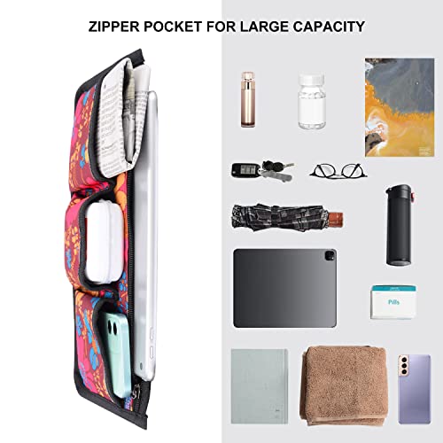 Supregear Wheelchair Armrest Side Bag, Walker Organizer Bag With Reflective Stripes Waterproof Storage Pouches For Any Wheelchair, Mobility Scooter, Walker, Rollator Carry Accessories (Floral) #TOP5