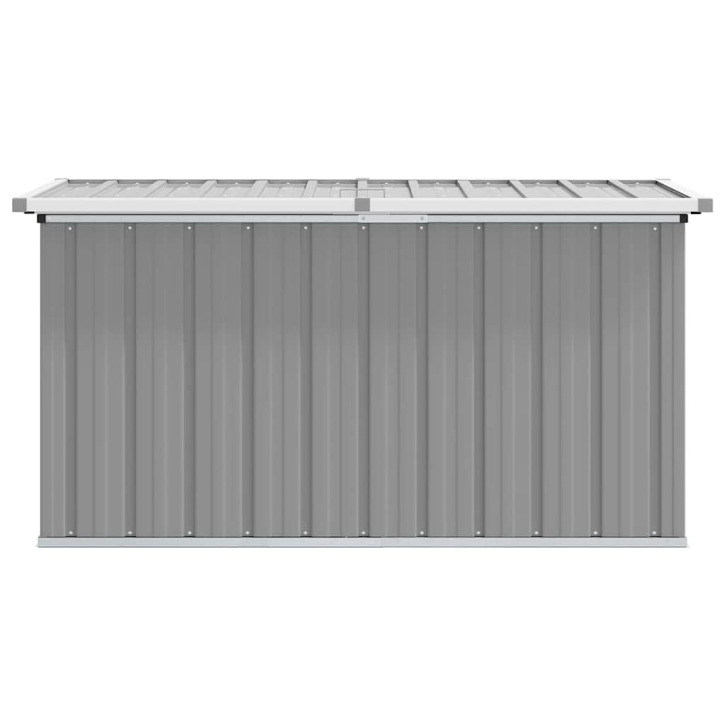 Gartenbox Grau aus verzinktem Stahl 129x67x65 cm mit wasserdichtem Deckel, wetterfestem Stauraum und Sitzfunktion für Balkon Terrasse Outdoor zur Aufbewahrung von Kissen und Polstern