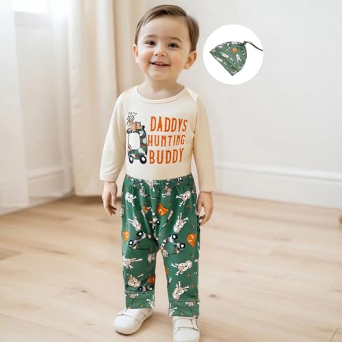Image of Amnnchya Newborn Baby Boy Clothes Fishing Short Sleeve Romper Shirt Tops Pants Summer Spring Outfits Cute Hat Set