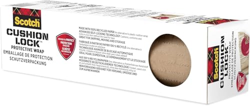 Scotch Cushion Lock Schutzverpackung - 1 Rolle, 30,4 cm x 9,14 m - Nachhaltige Papierpolster für den Versand und Transport, keine Schere oder Klebeband erforderlich, Alternative zu Luftpolsterfolie