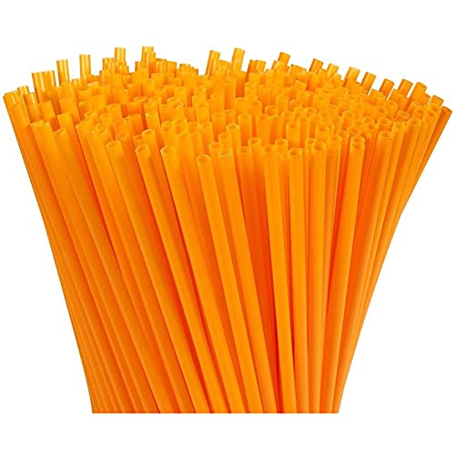 Juvale 300 Pack Bulk Disposable Plastic Orange Straws for Drinking, 10 Inches Extra Long, Ideal for Birthdays, Halloween Parties & Holiday Celebrations