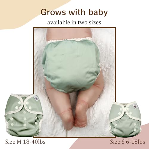 Image of Mama Koala Reusable Adjustable Cloth Diaper Covers with Double Gusset for Girls and Boys, Snap Closure, Size M (Vibrant Mush-M)