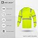 HIS ZEST Hi Vis Shirts for Men,Safety Long Sleeve Men's High Visibility Reflective Class 3 T-Shirt for Construction Work,Yellow XL