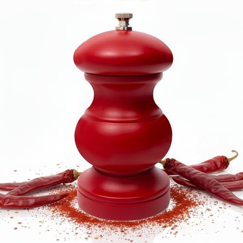 PEPEROR Chili Pepper Grinder Mill – Red Lacquered Beech