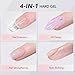 GAOY 60g Nail Extension Hard Gel, Clear Builder Gel, Long Lasting UV Nail Strengthener with Forms, Base Coat Top Coat Needed
