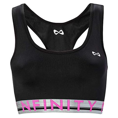 Nfinity Flex Bra for Cheerleaders - Seamless Supportive Comfort with Adjustable Straps, Breathable Fabric, Full Coverage, Perfect for Everyday Wear, Ultra Soft Stretch Material Gray Cover