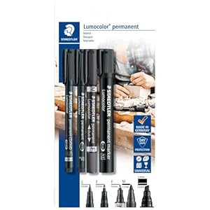 Staedtler Lumocolor Permanentmarker Set, 4 Stück, Spitzen