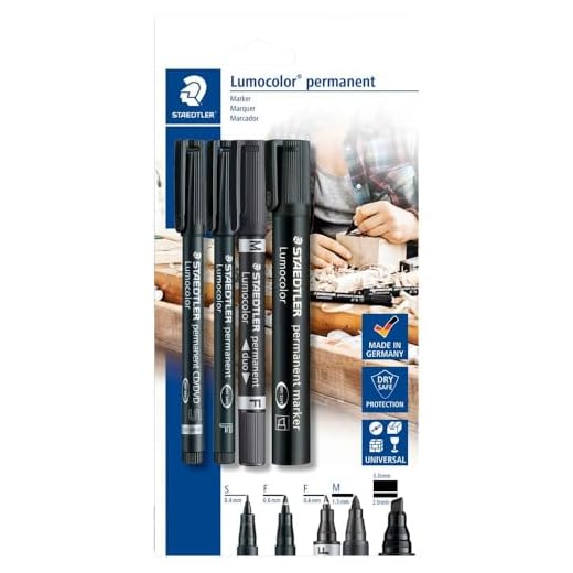 STAEDTLER Lumocolor 60 BK permanent marker Set mit unterschiedlichen Spitzen, 4 Stück auf Blisterkarte, Weiß, 1 Stück (1er Pack)