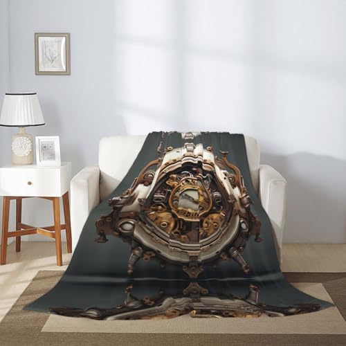 Couverture pour garder au chaud horloge steampunk plaid léger - 4