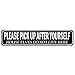 Funny Cleaning Reminder Metal Sign - 'Pick Up After Yourself' Humorous House Sign for Kitchen, Laundry Room or Entryway 16x4 Inch
