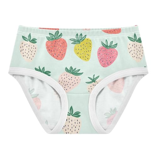 Wusikd Colorful Strawberries Girls' Underwear Cotton Girls Briefs Soft Toddler Underwear 2T