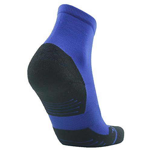 Huso Running Socks Support Stylish Quick Wicking Half Cushion Ankle Padded Socks For Men Women 3 Pairs (Royal Blue, L/Xl) #TOP2