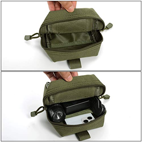 Frtkk 2 Pack Molle Pouches - Tactical Compact Water-Resistant Edc Pouch Small Utility Pouch Bags (Patch Included) (2 Pack-Army Green) #TOP3