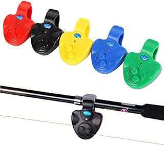 Ochine 1 Pcs Electronic LED Light Fishing Bite Sound Alarm Alert Bell Clip On Fishing Rod Fishing Bite Alarm with Bonus Bite Indicators Light Fishing Bite Alert for Daytime/Night Carp Fishing Outdoor