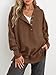 PRETTYGARDEN Hoodies for Women 2025 Casual Button Up Oversized Hoodie Fall Long Sleeve Shirts V Neck Pullover Sweatshirt(Brown,Small)