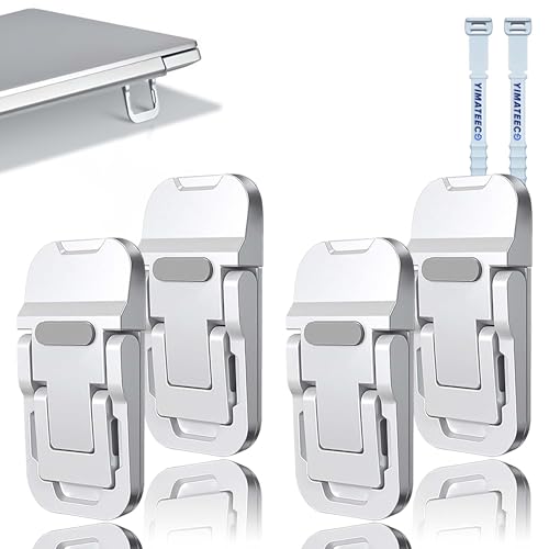 YIMATEECO Soporte portátil de aleación de zinc de 4 piezas para ordenador portátil, con dos ángulos, pies elevados, almohadilla de base de refrigeración para MacBook Pro Air, Tablet (plata)
