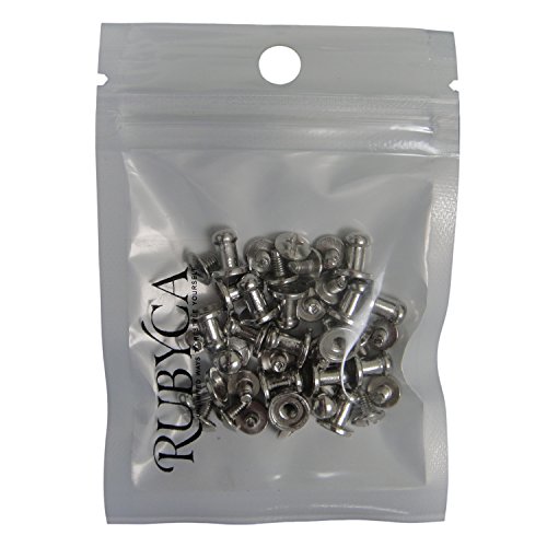 Rubyca 100 Sets Silver Color Button Spike And Studs Metal Screw-Back Leather-Craft Diy 8Mm X 8Mm #TOP3