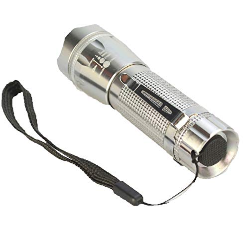 Lanterna Tática Policial LED Pilhas 10cm Prata CBRN11490
