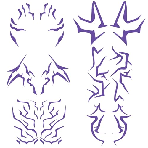 Movie Anime Purple Temporary Tattoos Dance Cosplay Tattoos Stickers Halloween Cosplay Accessories