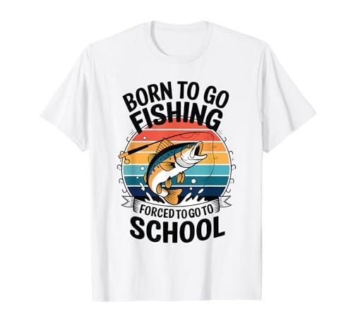 Pesca obligado a ir a la escuela Bass Fish Teen Boys Camiseta