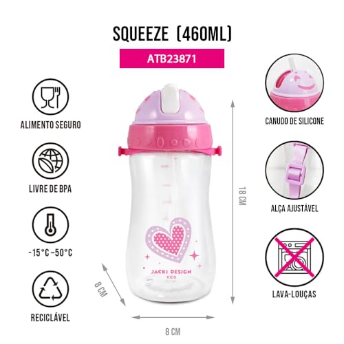 Kit Lancheira Térmica, Pote Marmita 400ml e Garrafa 460ml Infantil PICCOLINO (Rosa)