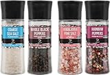 Picture of Soeos Spice Seasoning Set of 4, 9.8oz(277.82g), With Integrated Grinders, Salt and Pepper Grinder Set, Pure and Fresh Perfect for BBQ Seasoning Gift Set, Grilling Spice, Herb, Spice & Seasoning Gifts