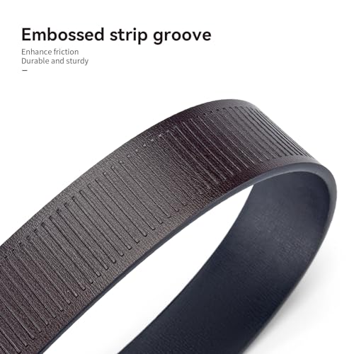 Men's Black Leather Ratchet Belt, 1.25 inch Casual Dress Belt for Jeans with Adjustable Automatic Slide Buckle4