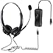 Produktbild PChero Regelmäßige Ausflüge Phones Headset, Hands-free Noise Cancelling Corded Binaural Headset Call Center Kopfhörer mit 4-Pin RJ9 Kristall Hea