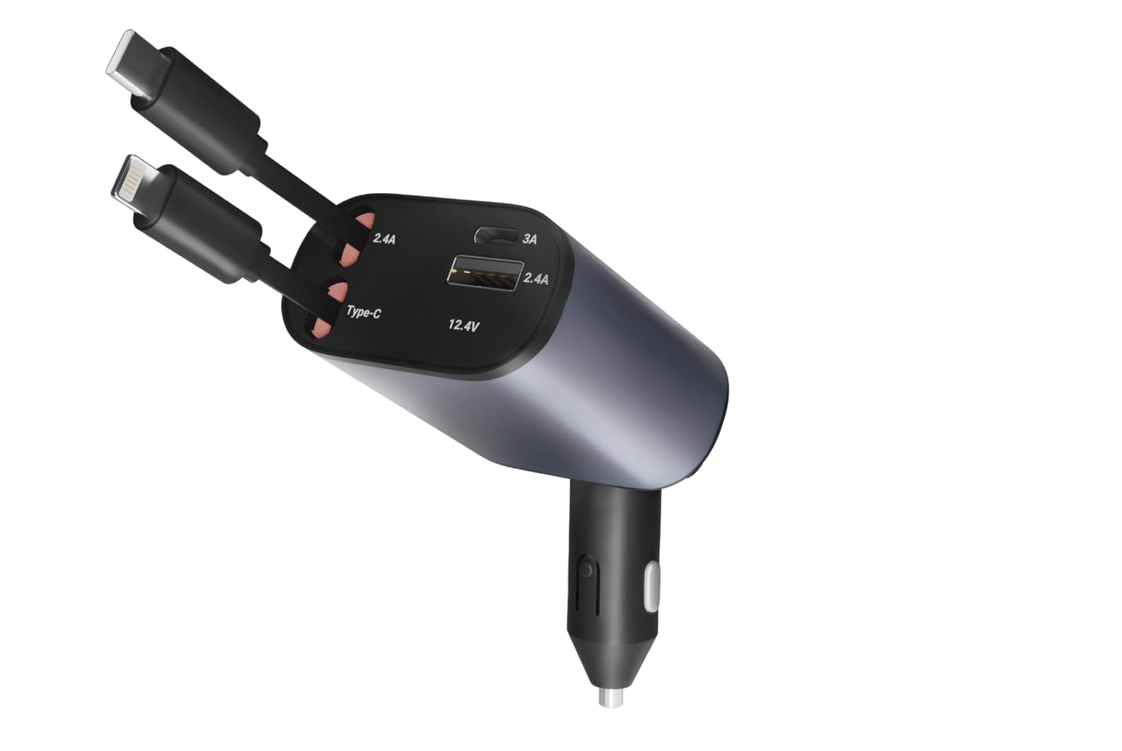 AILKIN 120W 4 in 1 Retractable Car Charger,Super Fast Charge Car Phone Charger,Retractable Cables & 2 USB Ports Car Adapter for Android Phones & iPhone 16/15/14/13/12/11 Pro Max,Xr,Ipad,Pixel (Grey)-image-27