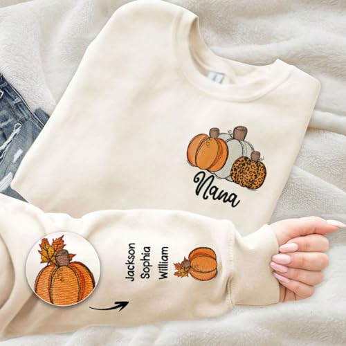 sweatshirt, grandma embroidered sweatshirt, grandma sweatshirts for women, Pumpkin Shirt2
