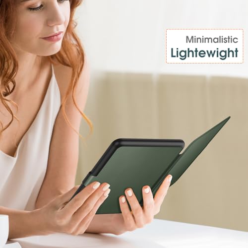Image of Fintie Case for 7 inch All-New Kindle Paperwhite (12th Generation, 2024) and Kindle Colorsoft Signature Edition - Slim Lightweight Shell PU Leather Protective Cover with Auto Sleep /Wake, Alpine Green