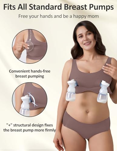 Wireless Hands-Free Pumping Bra, Adjustable with Extendable Straps and Hook Extender, Comfort Sleep Pumping & Nursing Bra4
