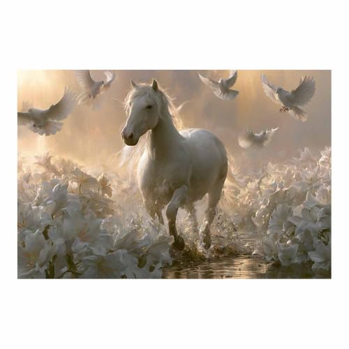 Peinture sur toile cheval multicolore art mural décoration salon salle de jeux 40x60