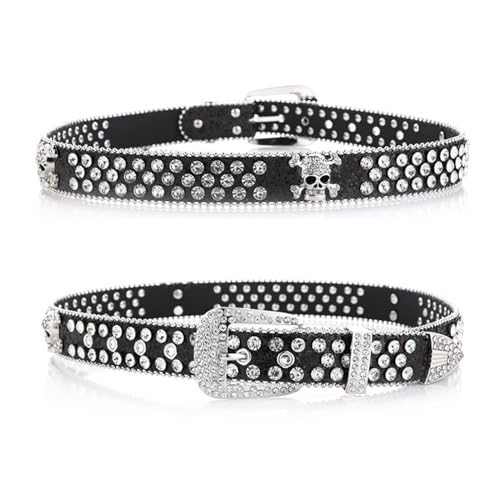 Scary Head Skull Buckle Waist Belt Shinning Buckle Belts for Women Men Luxury Waist Strap for Jeans Dress2